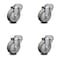 Service Caster 4 Inch Gray Polyurethane Wheel Swivel Bolt Hole Caster Set SCC-BH20S414-PPUB-4 - alternate 1